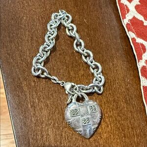 Judith Ripka Silver Heart Charm Bracelet